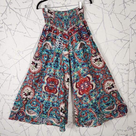 Antica Sartoria Giacomo Cinque Colorful Artsy Wide Leg Flowy Pants - Picture 1 of 7